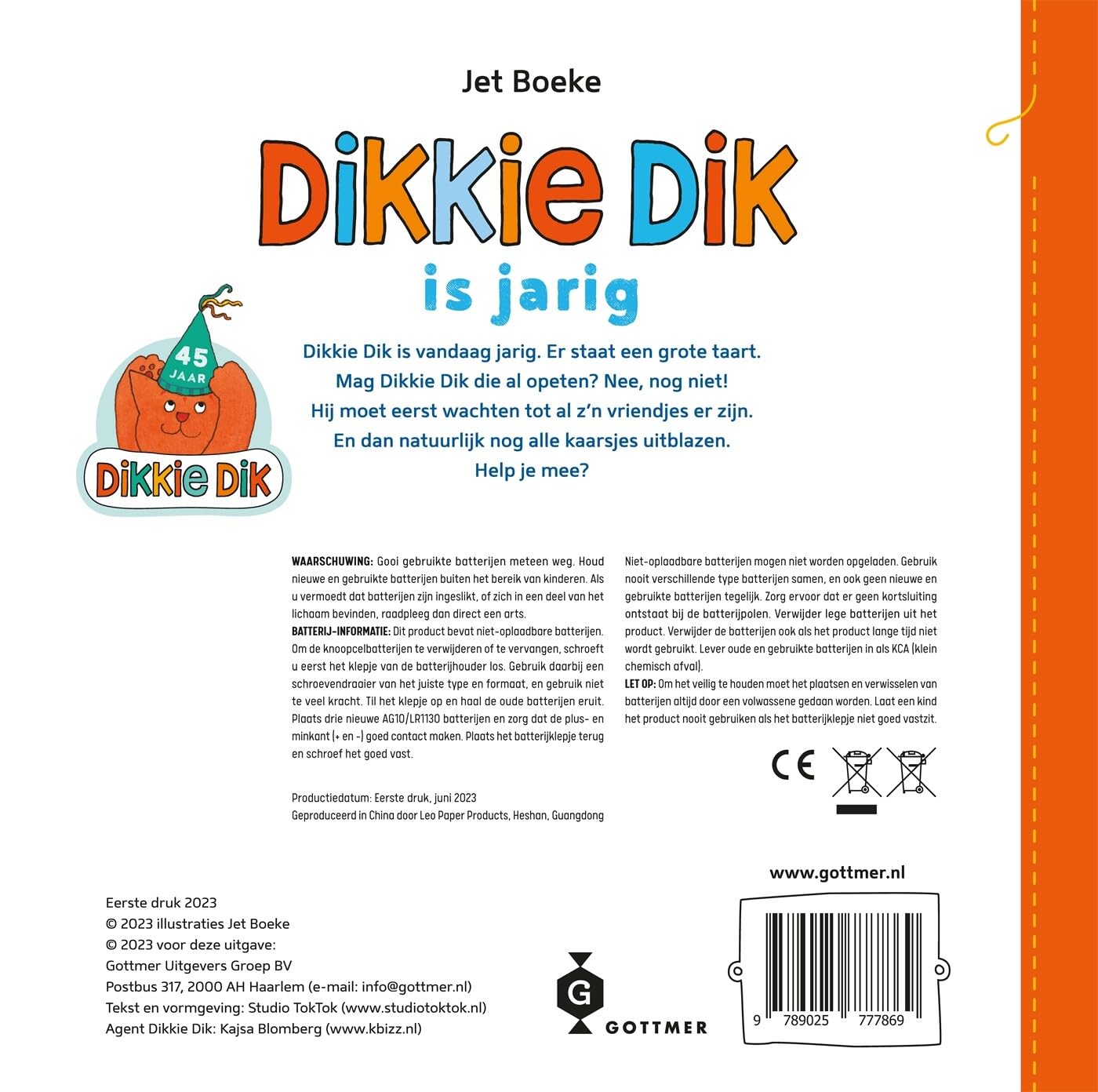 Gottmer Uitgevers Groep - Dikkie Dik is Jarig Prentenboek