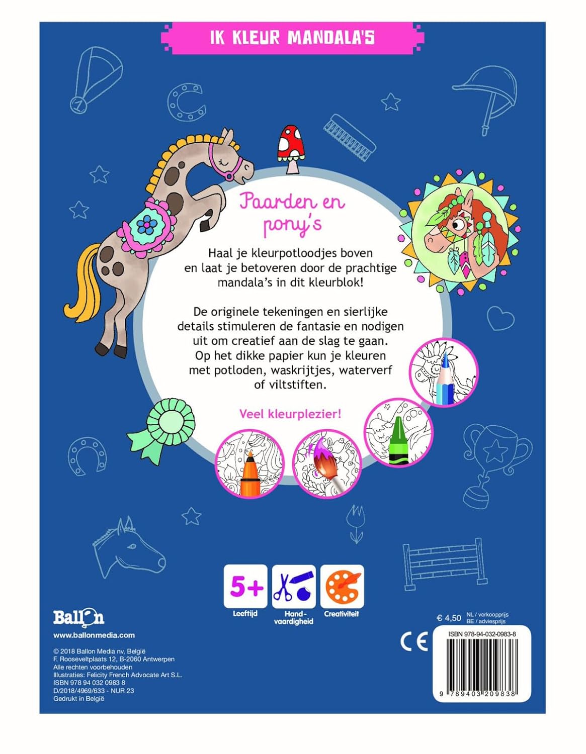 Wins Holland - Ik Kleur Mandala\`s Paarden en pony\`s - Kleurboek