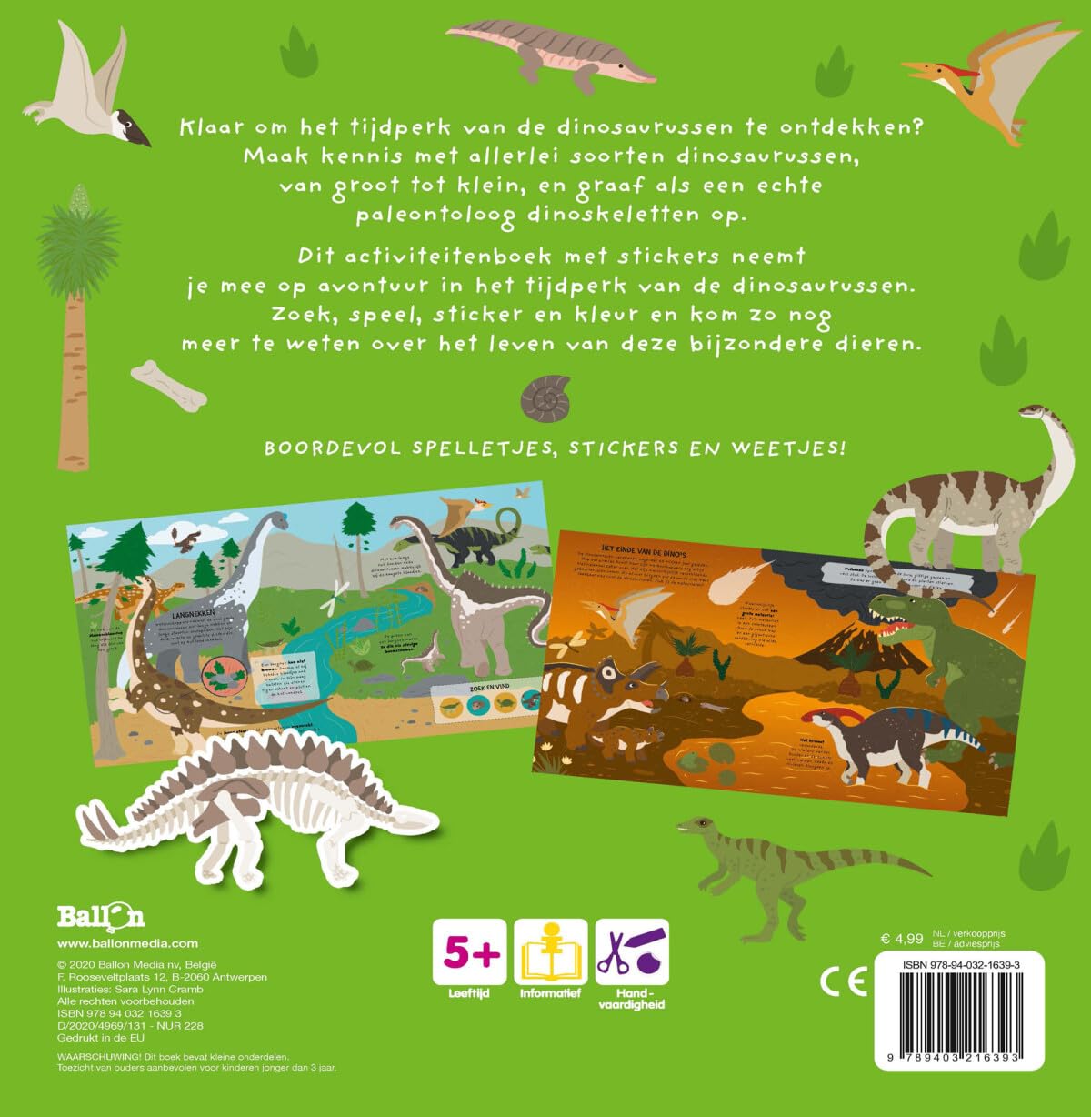 Standaard Uitgeverij - Stickerboek Reis Door de Tijd - De Dinosoaurussen