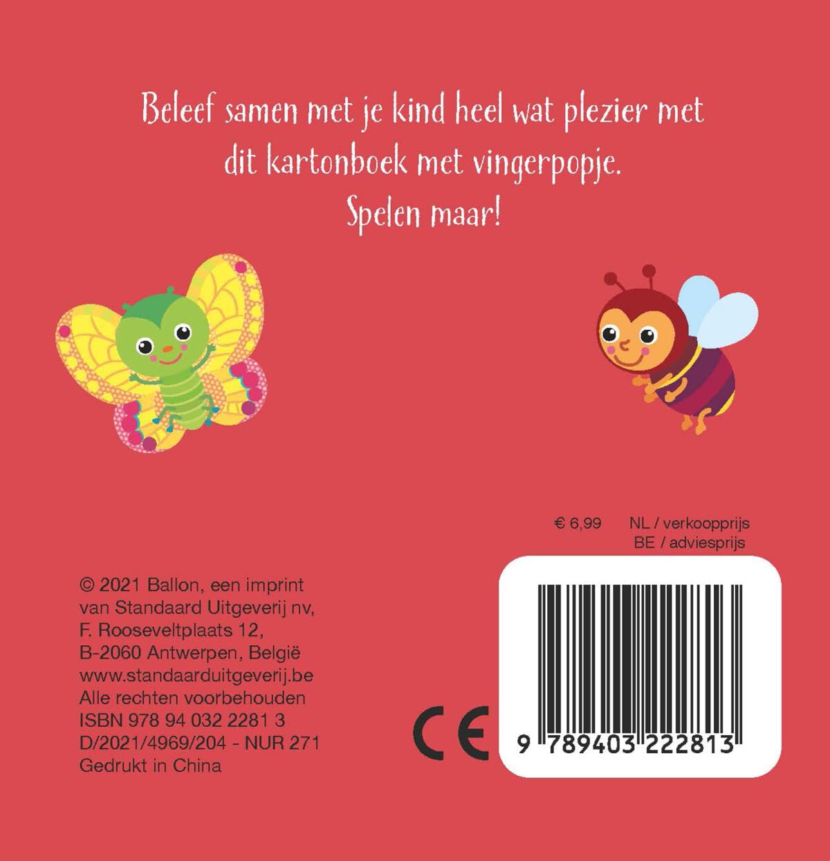 Standaard Uitgeverij - Kartonboek met Vingerpopje - Rupsje Heeft Honger