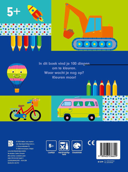 Standaard Uitgeverij - 100 Dingen om te Kleuren - Voertuigen 3+