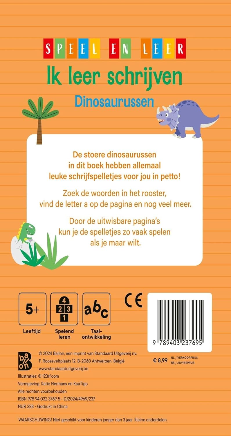 Standaard Uitgeverij - Ik leer Schrijven Dinosaurussen