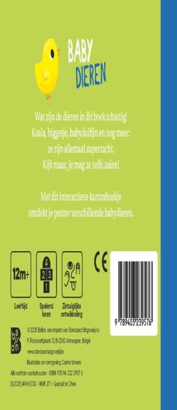 Standaard Uitgeverij - Mijn Eerste Voelboekje - Babydieren 12m+