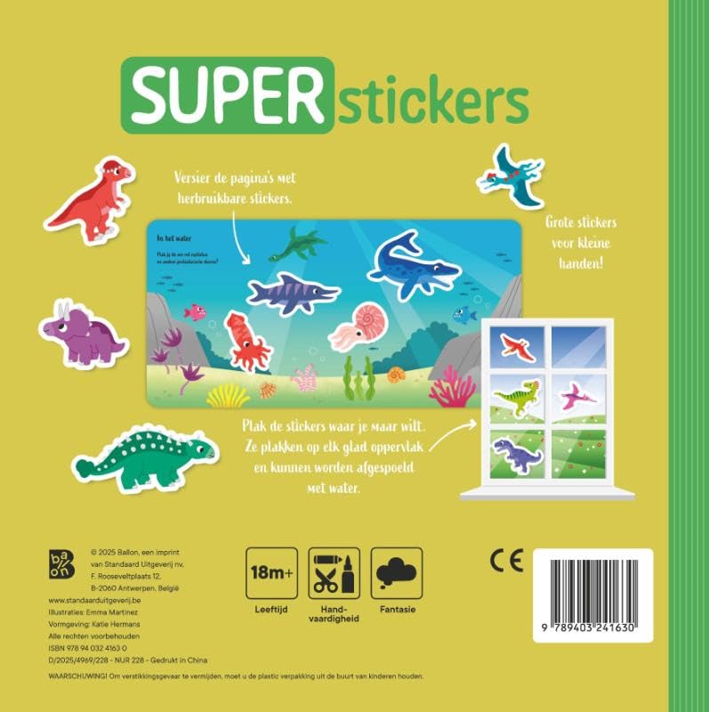 Standaard Uitgeverij - Superstickers - Dino\`s 18m+