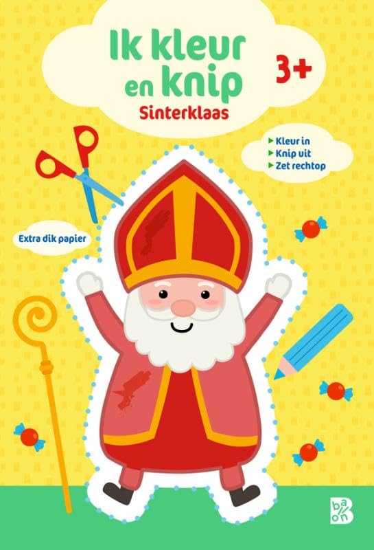 Standaard Uitgeverij - Ik Kleur en Knip - Sinterklaas 3+