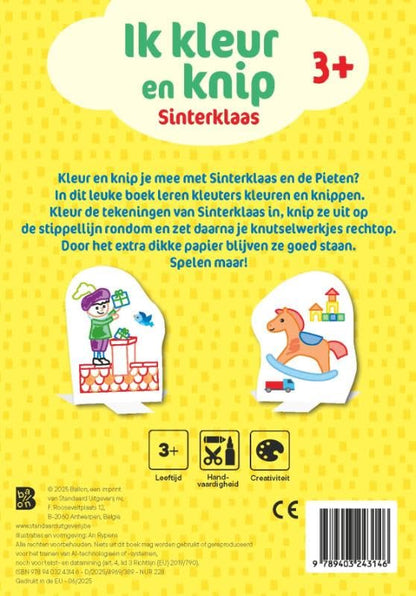 Standaard Uitgeverij - Ik Kleur en Knip - Sinterklaas 3+