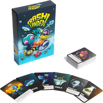 Crash Landed! Fast-paced Fun Family Card Game | 2+ Players | Adults & Kids Ages 8+ | Perfect for Game Night, Gifts, Travel & Family Fun