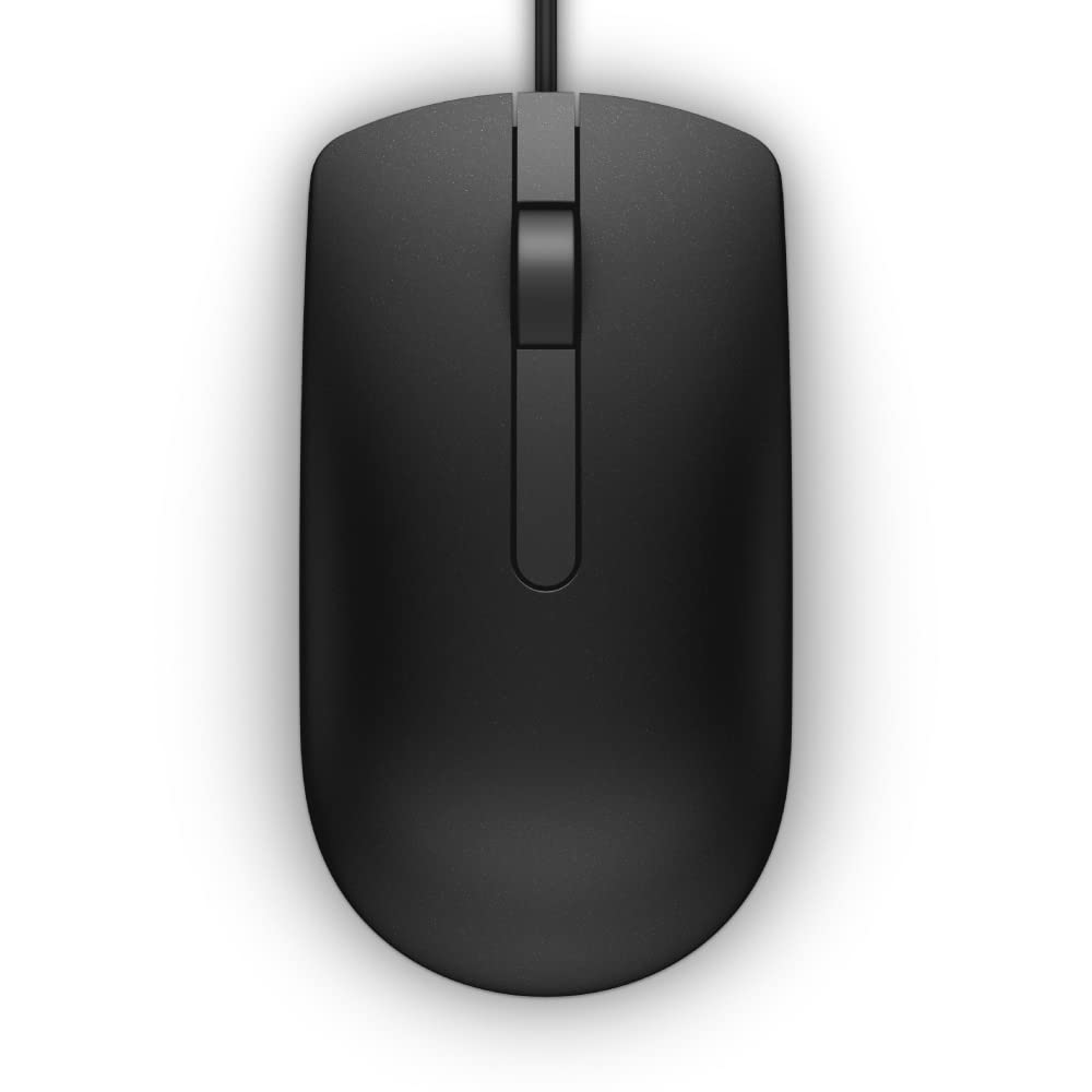 Dell Ms116 Wired Usb Mouse, 2-Buttons, 1000Dpi And Optical Tracking, Ambidextrous Design For Pc, Mac And Laptop, Black