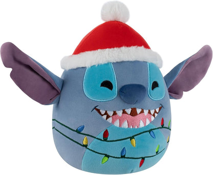 Squishmallows Original 8-Inch Disney Holiday Stitch with Santa Hat and String Lights | Collectable Cute Plush Toy, Cuddly Toys for Children, Soft Toys, Cute Teddies Suitable for Girls and Boys Ages 3+