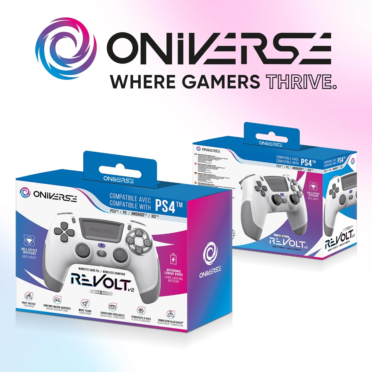 Oniverse - Wireless Controller Revolt V2 Bt Wasp - Ps4 (Moon White)