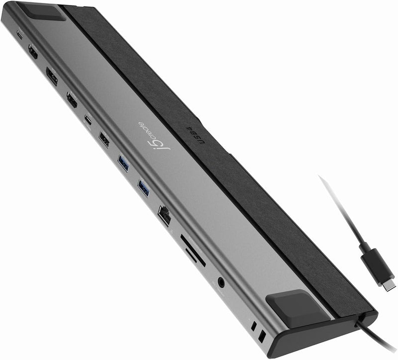 j5 create USB4 Thunderbolt 3/4 Compatibel Dual 4K Multi-Port Docking Station 14 in 1 PD Compatibel Docking Station Ruimte Grijs JCD554