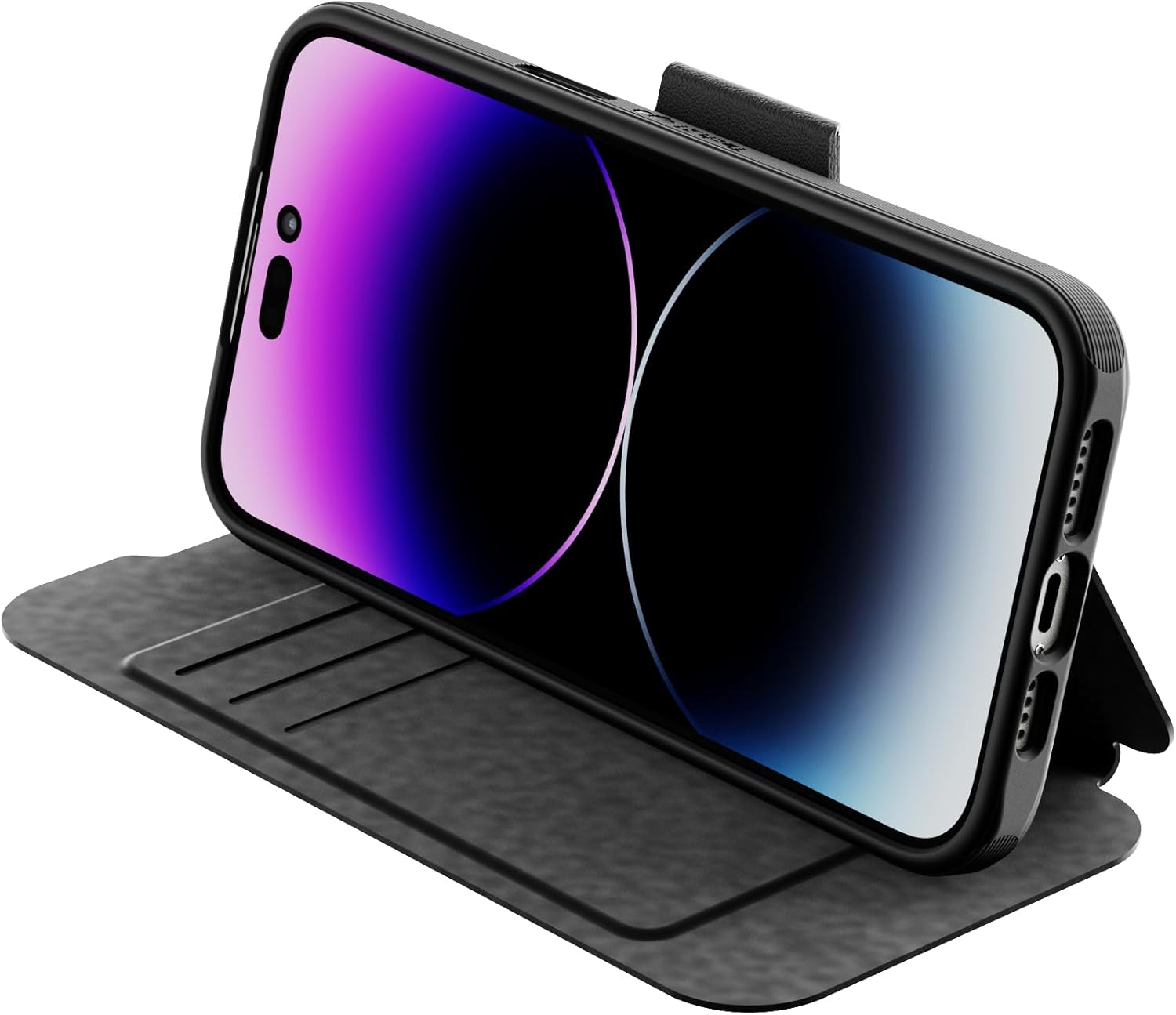 Tech 21 EvoLite Wallet Case voor iPhone 14 Pro Max - 3 kaartsleuven walle, Zwart