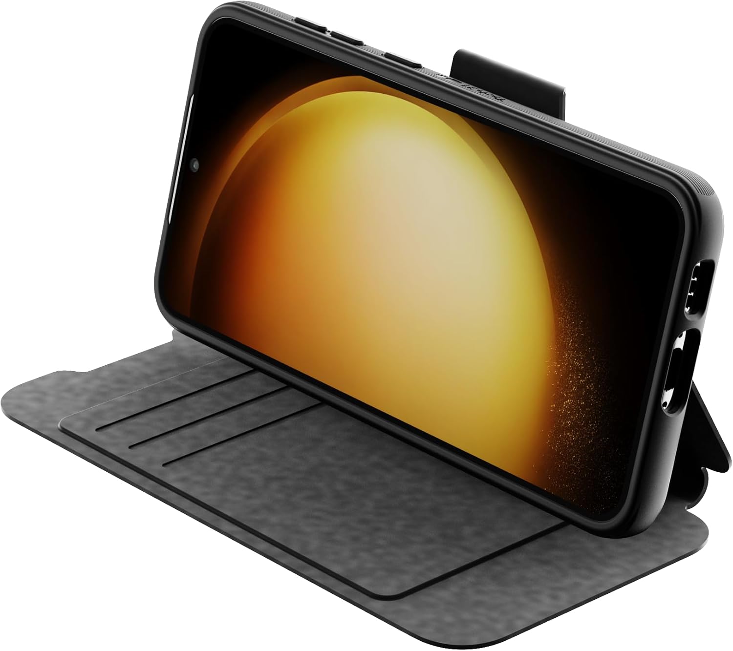 Tech 21 EvoLite Wallet Case voor Galaxy S23-3 kaartsleuf, slagbescherming, zwart