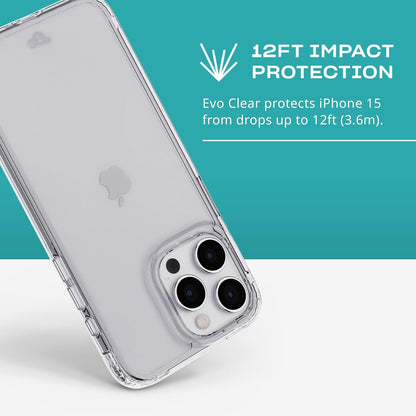 tech21 Evo Clear hoesje voor iPhone 15 Pro Max - Impact Protection Case - Transparant