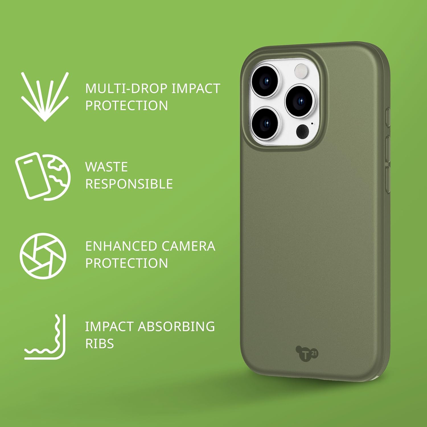 Tech21 - Evo Lite Iphone 15 Pro Khaki Green