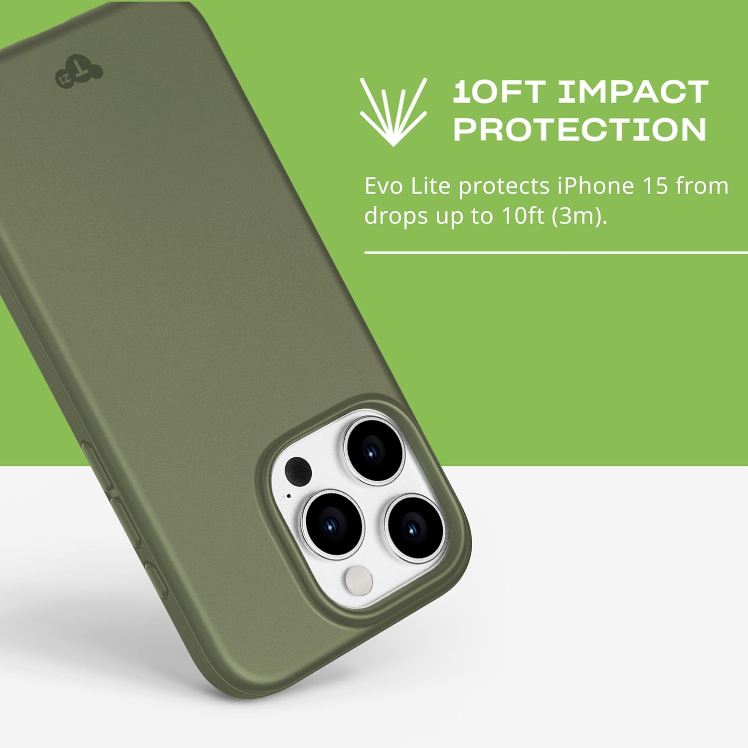 Tech21 - Evo Lite Iphone 15 Pro Khaki Green