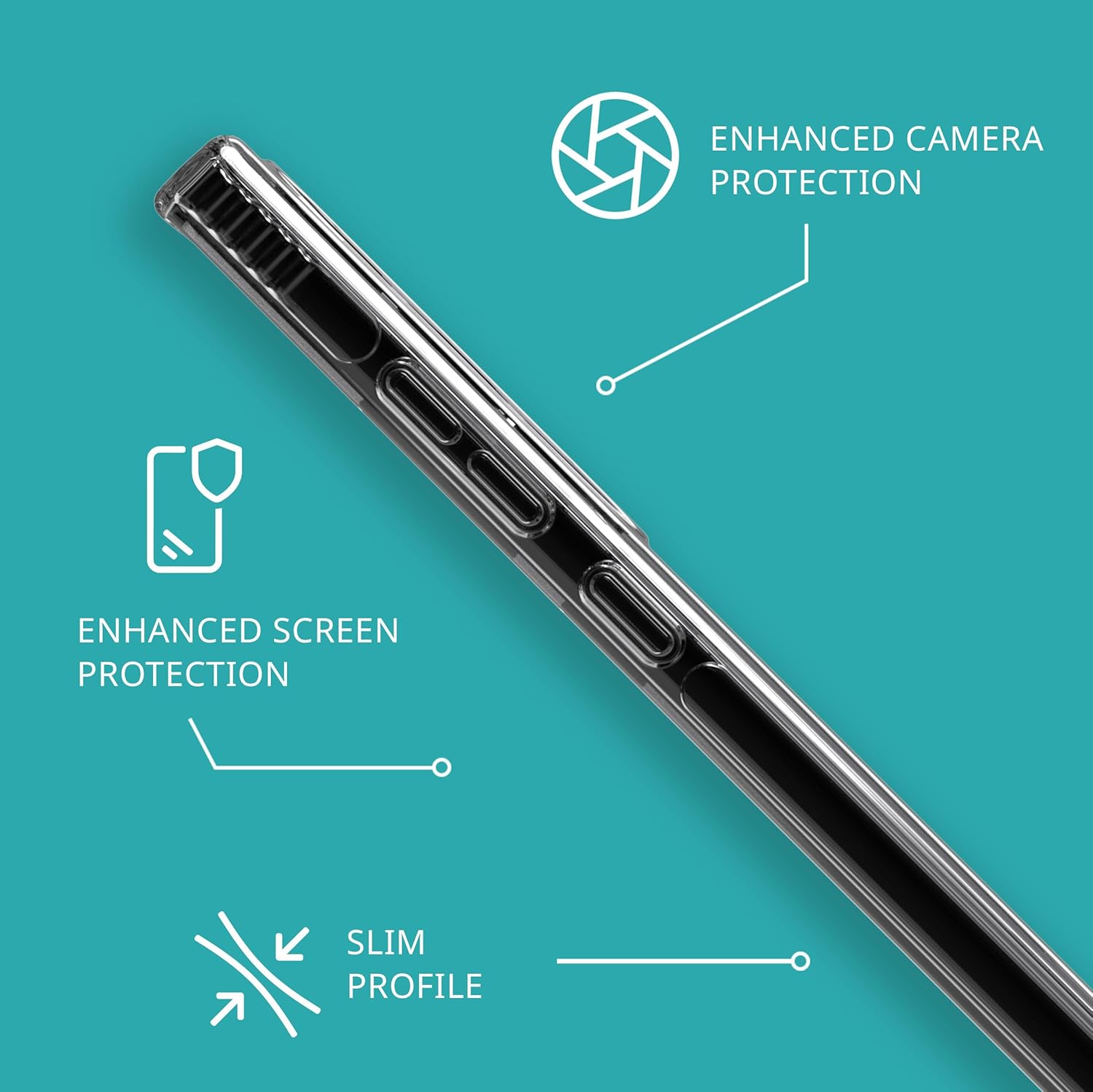 Tech21 Evo Clear voor Samsung S24 Ultra - Doorzichtig