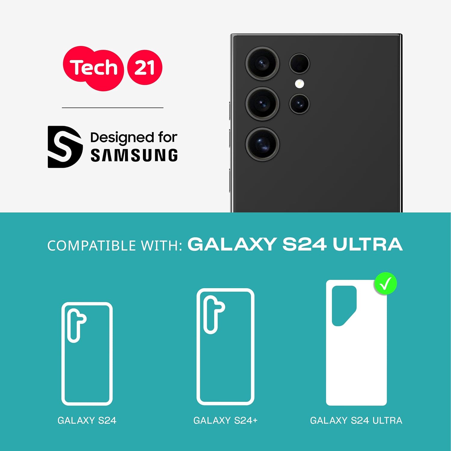 Tech21 Evo Clear voor Samsung S24 Ultra - Doorzichtig