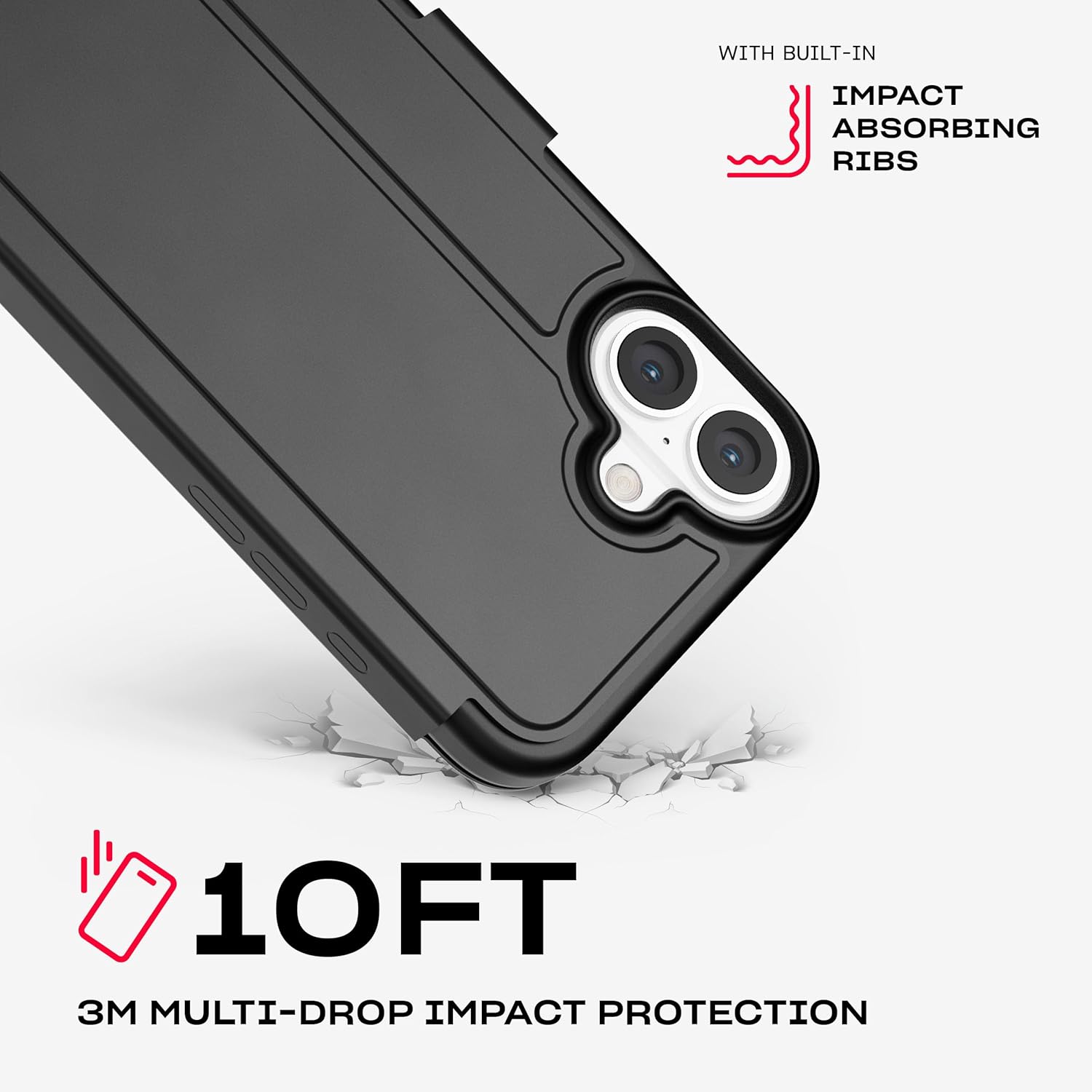 Tech21 - Evo Lite - Cover Wallet - Iphone 16 Plus - Black