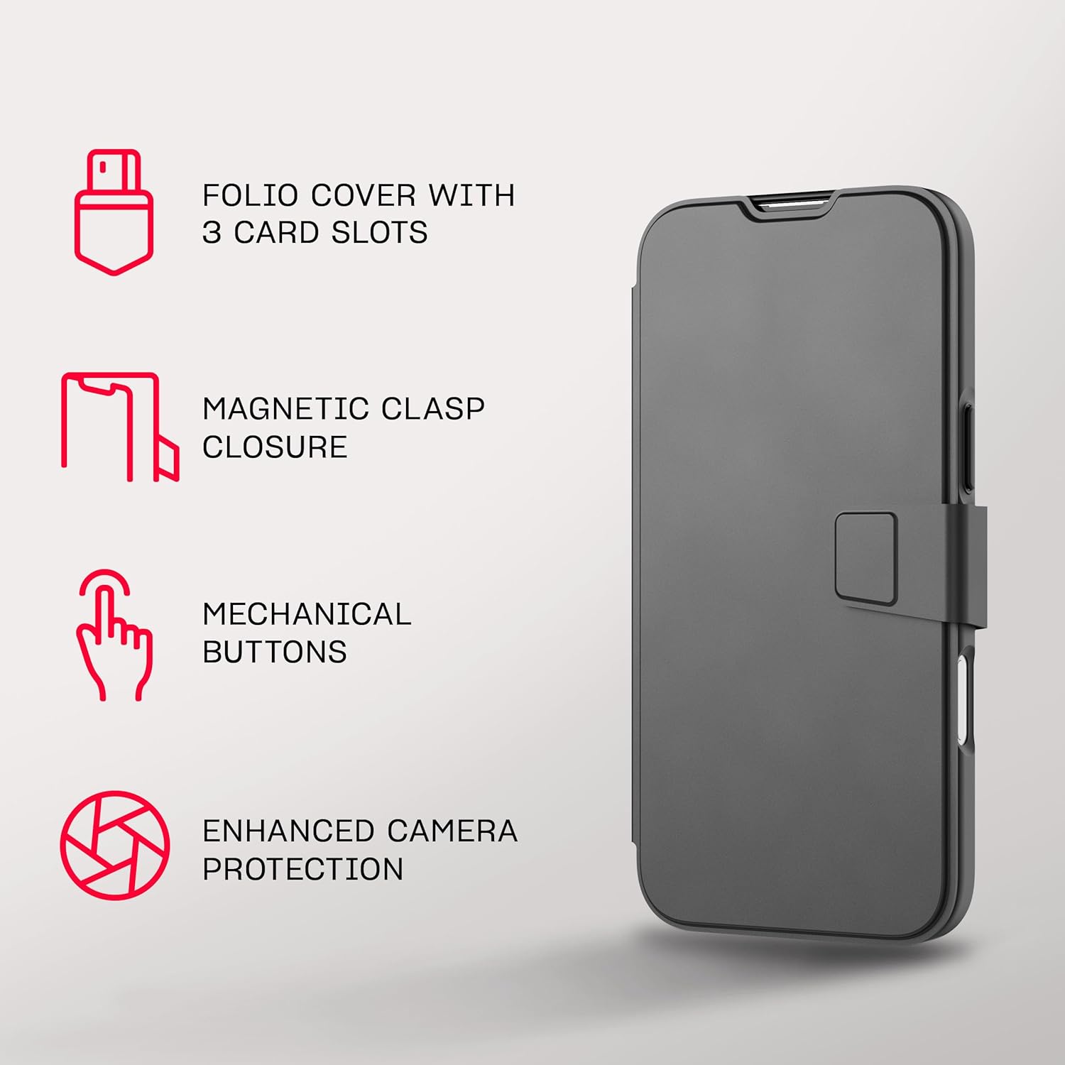 Tech21 - Evo Lite - Cover Wallet - Iphone 16 Plus - Black