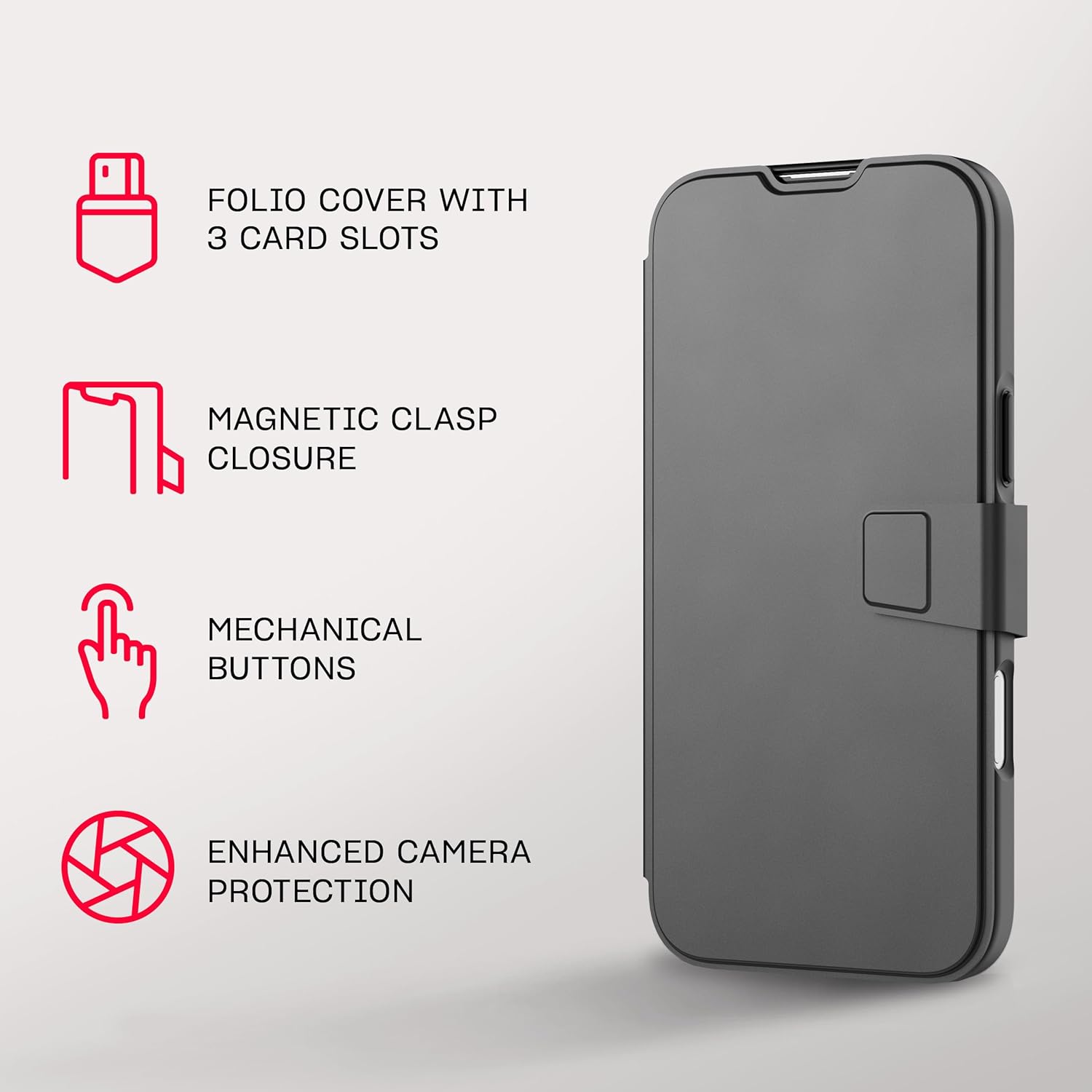 Tech21 - Evo Lite - Cover Wallet - Iphone 16 Pro Max - Black