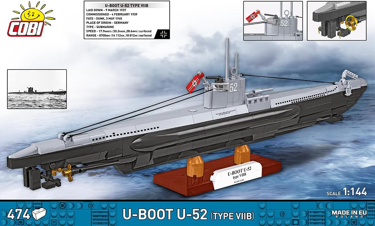 German Submarine Type VIIB (U-Boat U-52