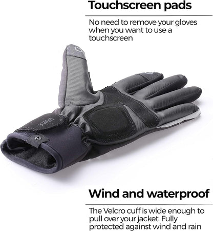 Fahrradhandschuhe für Damen und Herren Winddicht Wasserdicht Rutschfest Fahrradhandschuhe für den Winter - Schwarz XXX-Large -ColdShield BWG-37