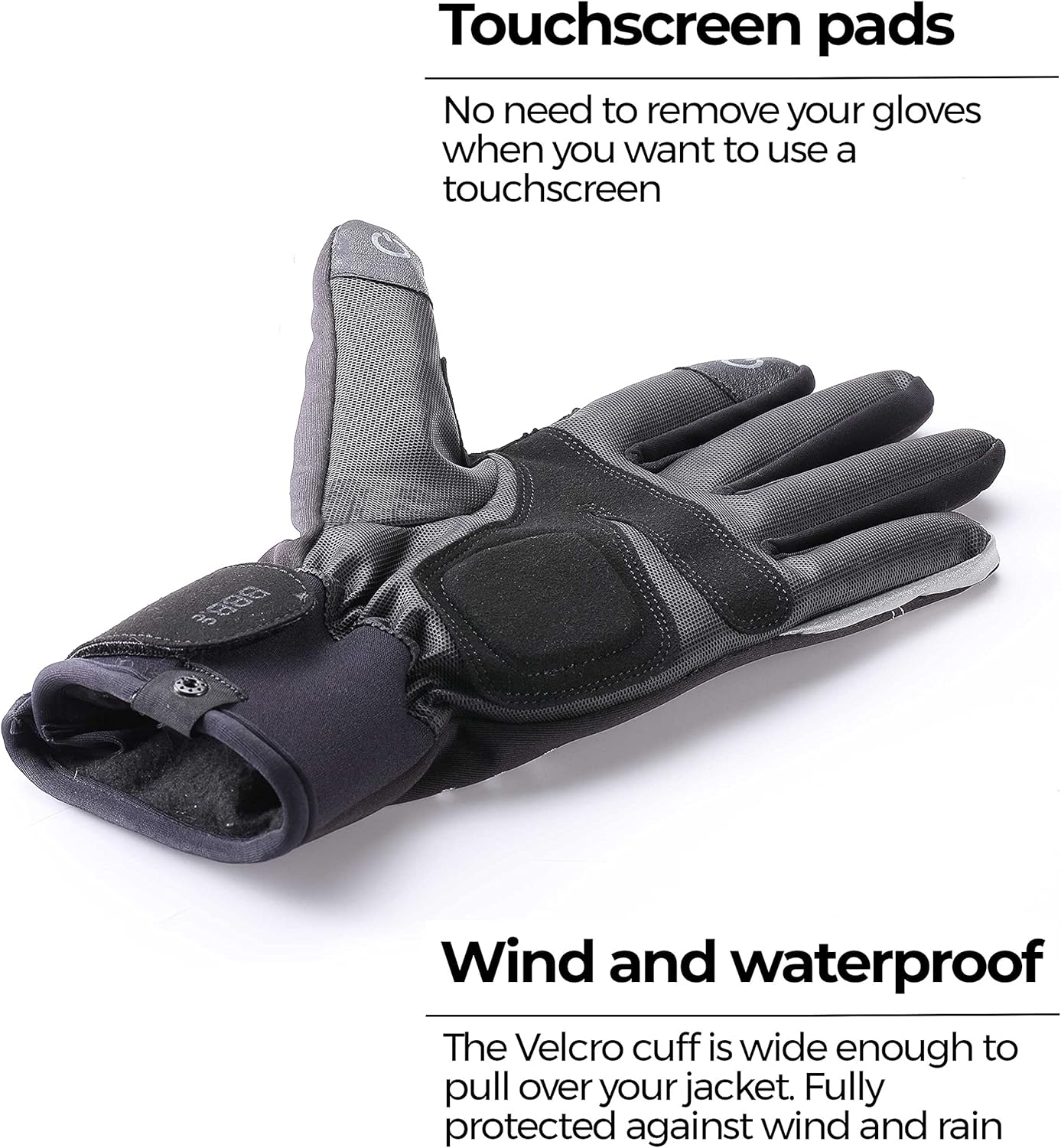 Fahrradhandschuhe für Damen und Herren Winddicht Wasserdicht Rutschfest Fahrradhandschuhe für den Winter - Schwarz XXX-Large -ColdShield BWG-37