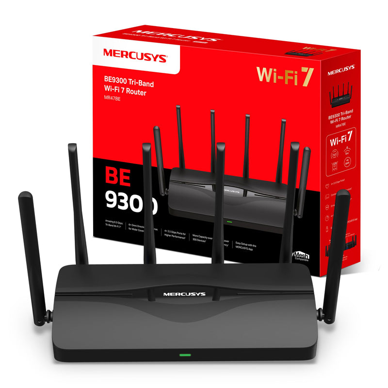 Mercusys Mr47Be V1 - Wireless Router 3-Port Switch - 1Gbe, 2.5Gbe, Wi-Fi 7 Multi-Band