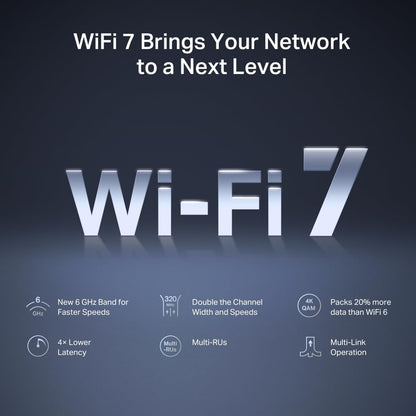 Mercusys Mr47Be V1 - Wireless Router 3-Port Switch - 1Gbe, 2.5Gbe, Wi-Fi 7 Multi-Band
