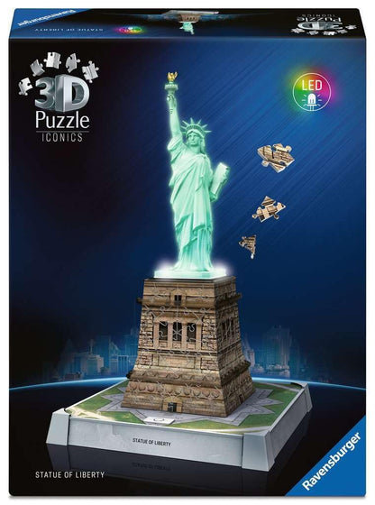 3D Puzzle Iconics: Freiheitsstatue - mit Licht: Eine wahre Ikone im 3D Puzzle Modellformat
