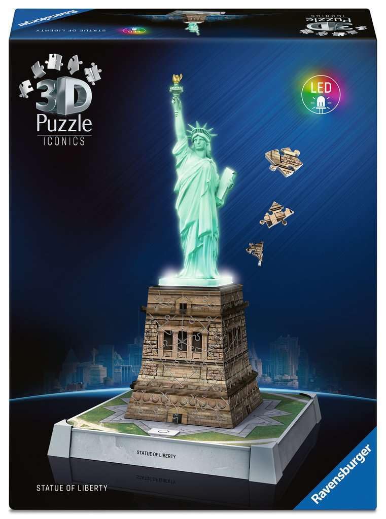 3D Puzzle Iconics: Freiheitsstatue - mit Licht: Eine wahre Ikone im 3D Puzzle Modellformat