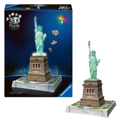3D Puzzle Iconics: Freiheitsstatue - mit Licht: Eine wahre Ikone im 3D Puzzle Modellformat