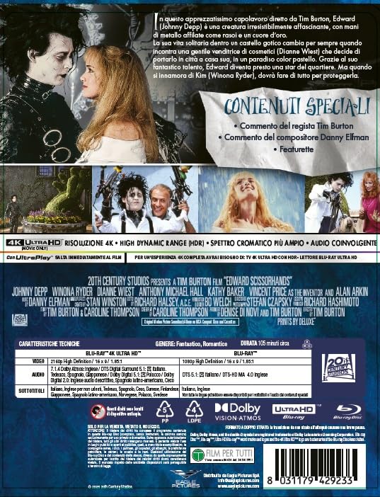 Blu-Ray 4K Uhd Edward Mani Di Forbice (Steelbook) (4K Ultra Hd + Blu-Ray Hd