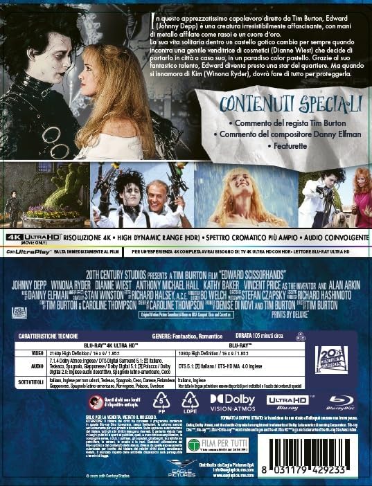 Blu-Ray 4K Uhd Edward Mani Di Forbice (Steelbook) (4K Ultra Hd + Blu-Ray Hd