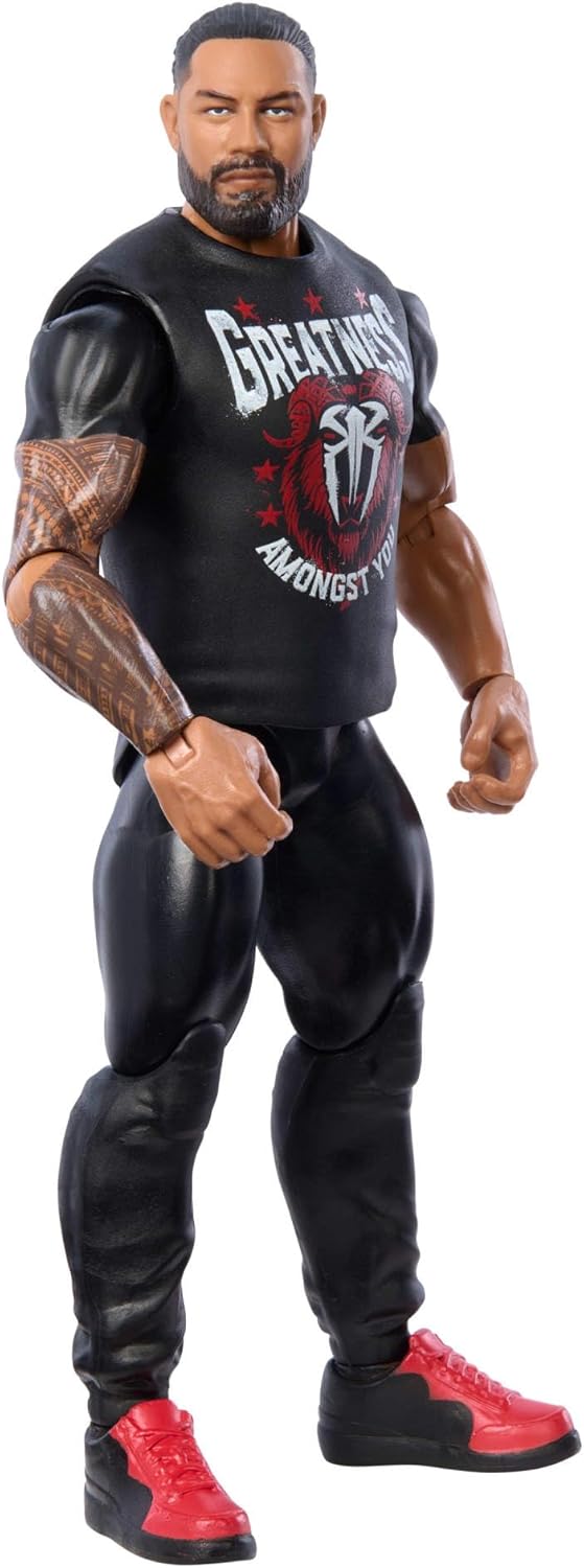Mattel WWE Roman Reigns Action Figure, Main Event Series #151 6-inch Collectible with 10 Articulation Points & Life-Like Look, JCV27