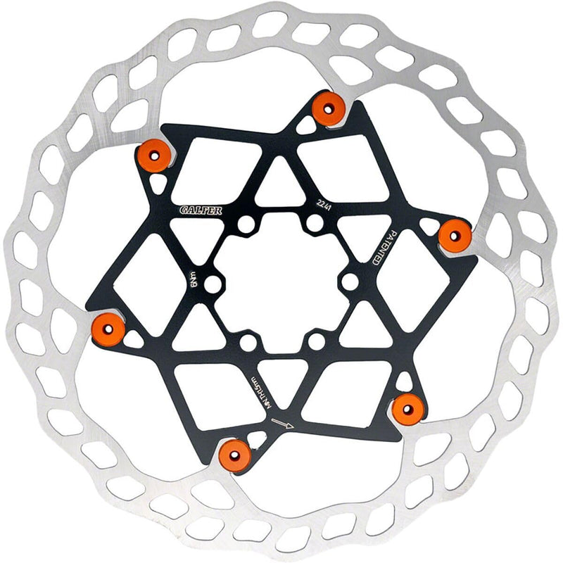 Galfer Wave Floating Disc Rotor - 6 Bolt - 180 x 2.0mm - Orange Pins