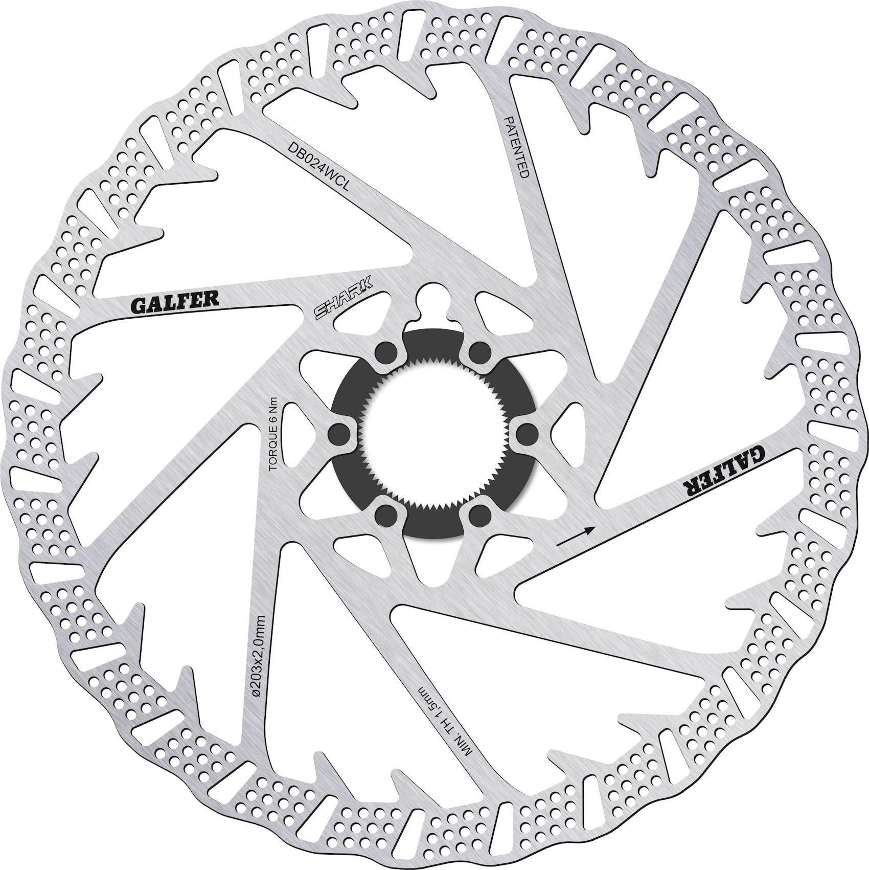 Galfer MTB-Bremsscheibe Shark Center Lock 203 x 2.0 mm