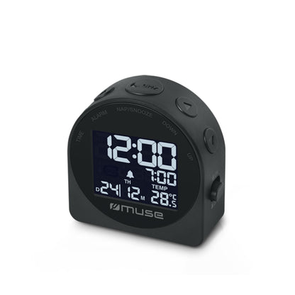 Muse: Travel Alarm Clock With Temperature And Date Display Dark Grey