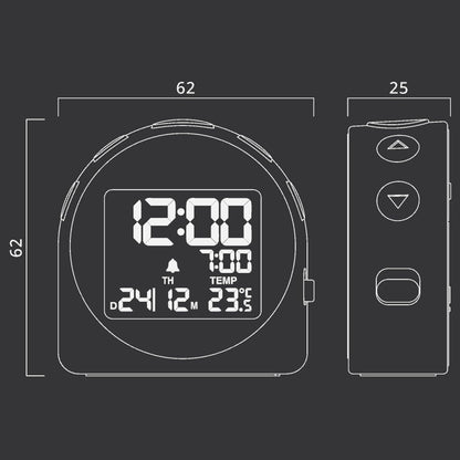 Muse: Travel Alarm Clock With Temperature And Date Display Dark Grey