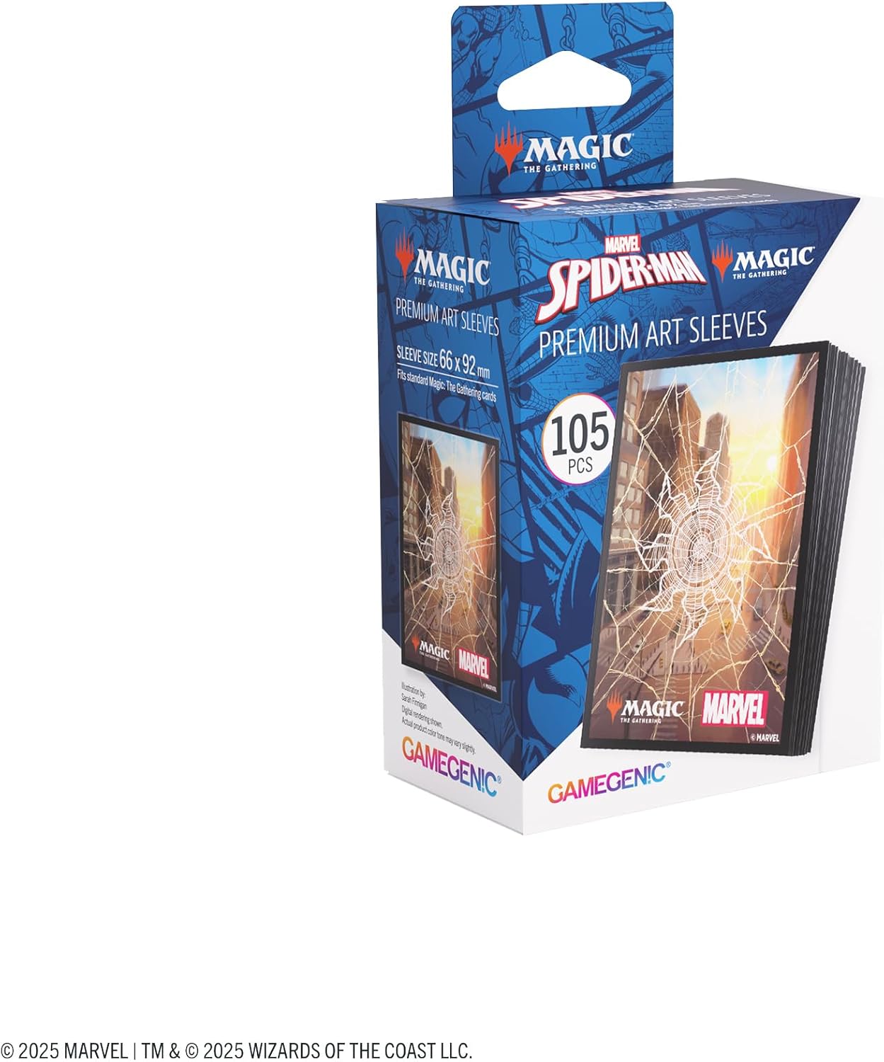 Gamegenic | Magic: The Gathering - Marvel's Spider-Man Premium Art Sleeves - Spider-Man Plains| 105 Sleeves Per Pack | Trading Card Accessory