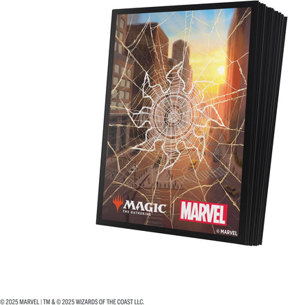 Gamegenic | Magic: The Gathering - Marvel's Spider-Man Premium Art Sleeves - Spider-Man Plains| 105 Sleeves Per Pack | Trading Card Accessory