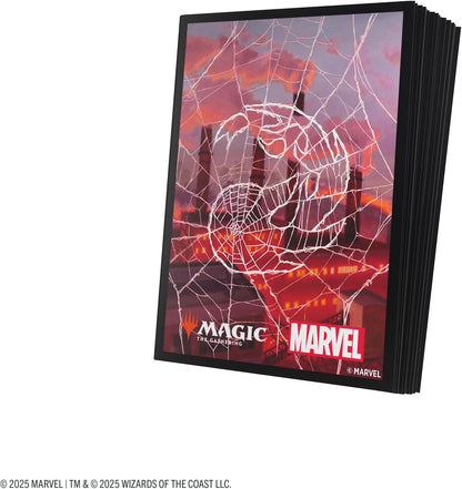 Gamegenic | Magic: The Gathering - Marvel's Spider-Man Premium Art Sleeves - Spider-Man Mountain| 105 Sleeves Per Pack | Trading Card Accessory