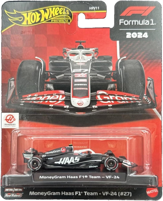 Hot Wheels Formule 1 modelauto MoneyGram Haas VF-24 NICO HULKENBERG 27 - De Cast schaal 1:64 - lengte 8 cm - JBM22