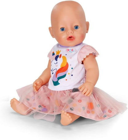 BABY born Unicorn Tutu Dress, Beautiful Shirt and Tutu Skirt for 43m Dolls, 871720 Zapf Creation