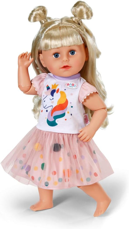 BABY born Unicorn Tutu Dress, Beautiful Shirt and Tutu Skirt for 43m Dolls, 871720 Zapf Creation