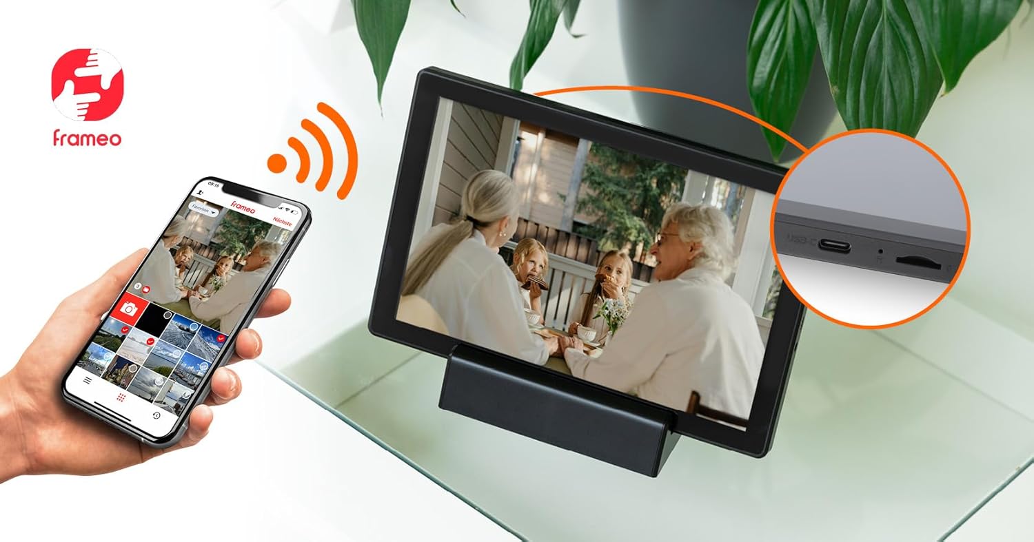 Rollei - Smarter Picture Frame - 10 Diagonal - Wifi - App Control - Model 106 Portable - White