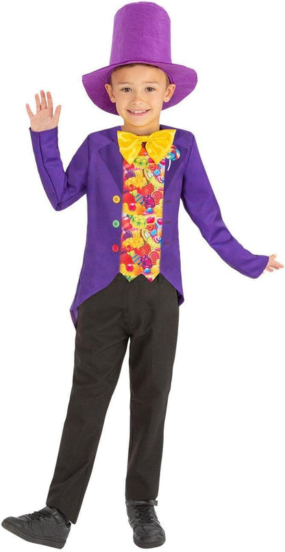 Candy Man Costume, with Mock Jacket with 3D Bowtie & Top Hat
