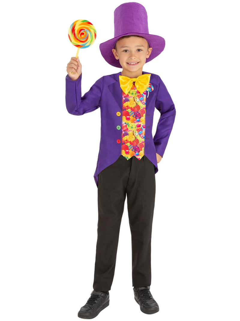 Candy Man Costume, with Mock Jacket with 3D Bowtie & Top Hat