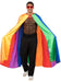 Smiffys Rainbow Cape Colourful Pride Costume Accessory for Adults LGBTQ Parades Fancy Dress Events Festivals and Parties Lightweight Satin Feel Unisex Cape with Tie Neck Design for Celebration & Fun
